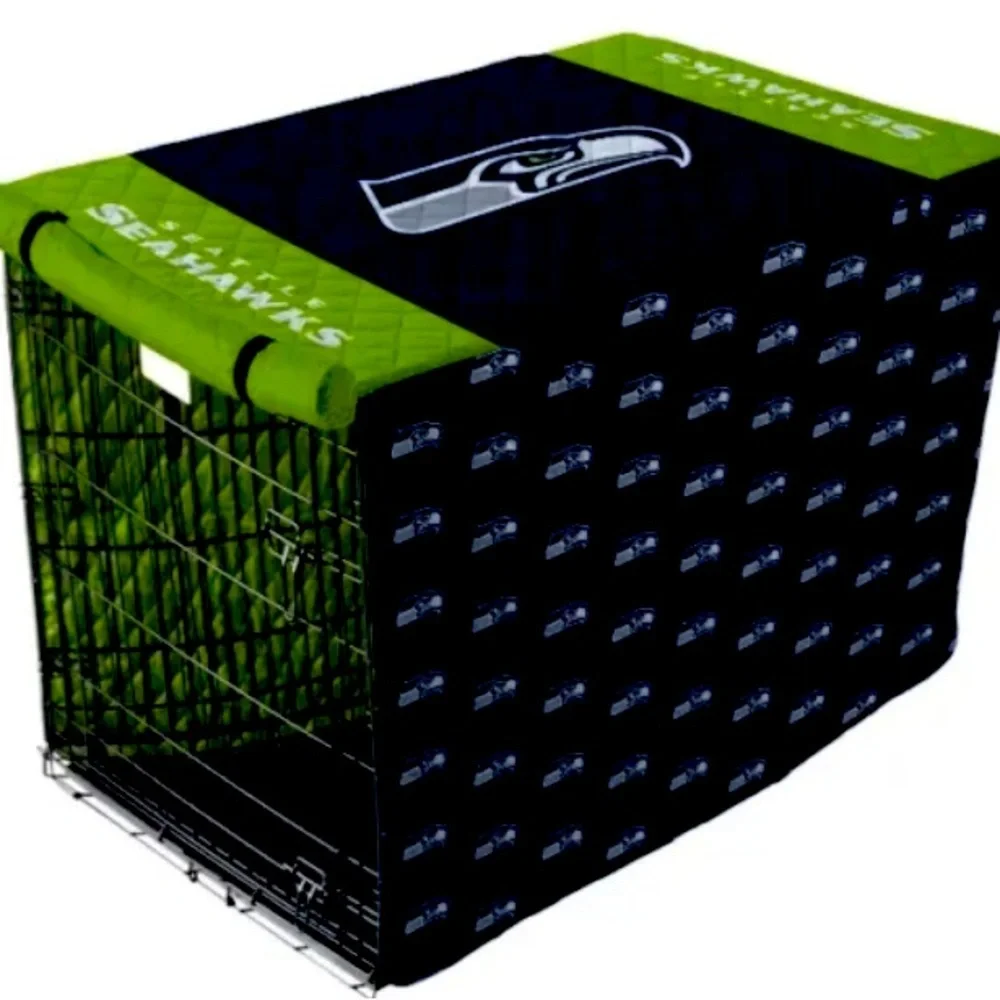 Seattle Seahawks Quilted Pet Crate Cover 30” x 48”